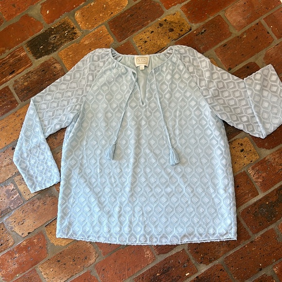 Sail To Sable allover diamond jacquard texture top szL - Picture 7 of 11